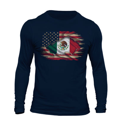 Mexican American Flag Mexican Roots Chicano Pride Long Sleeve T-Shirt
