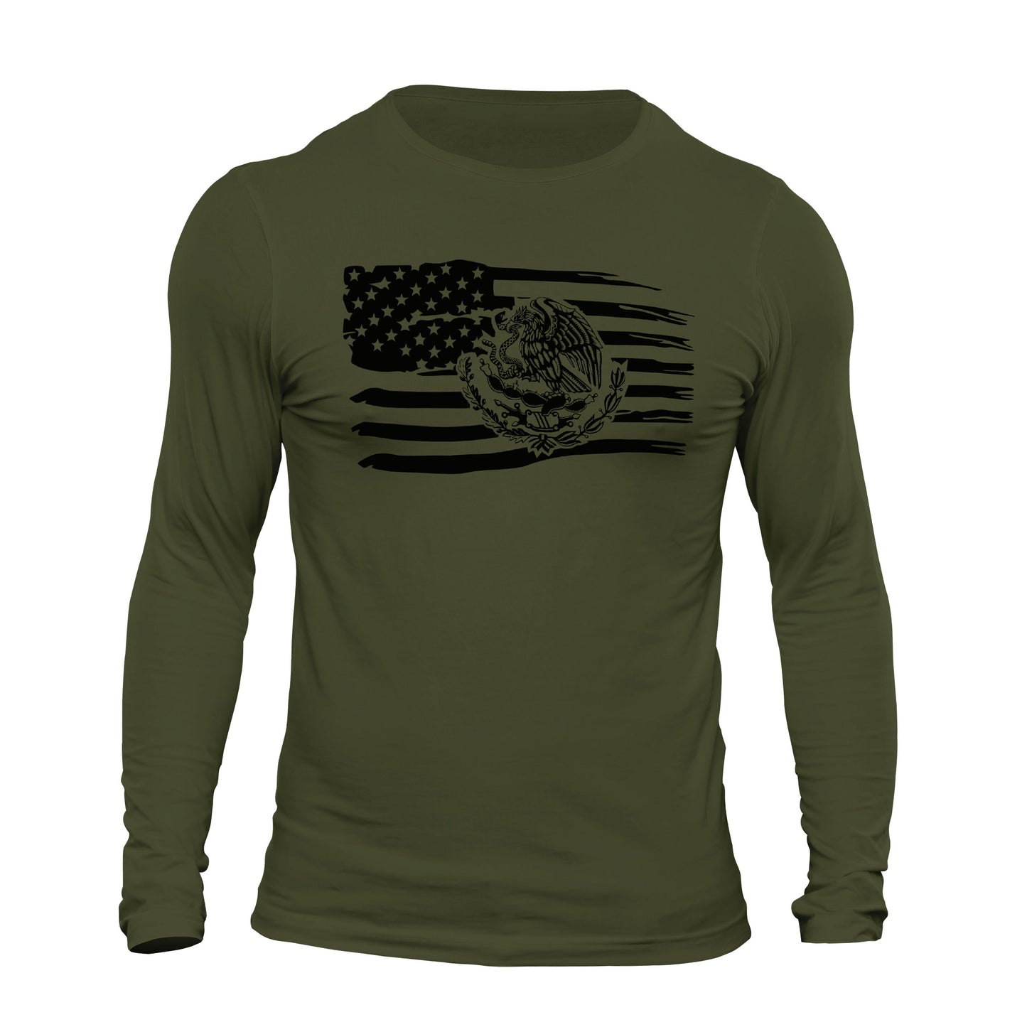 Mexican American Flag Long Sleeve T-Shirt