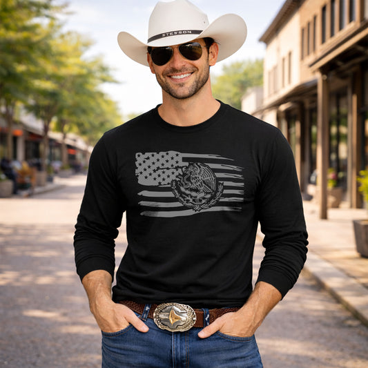 Mexican American Flag Long Sleeve T-Shirt