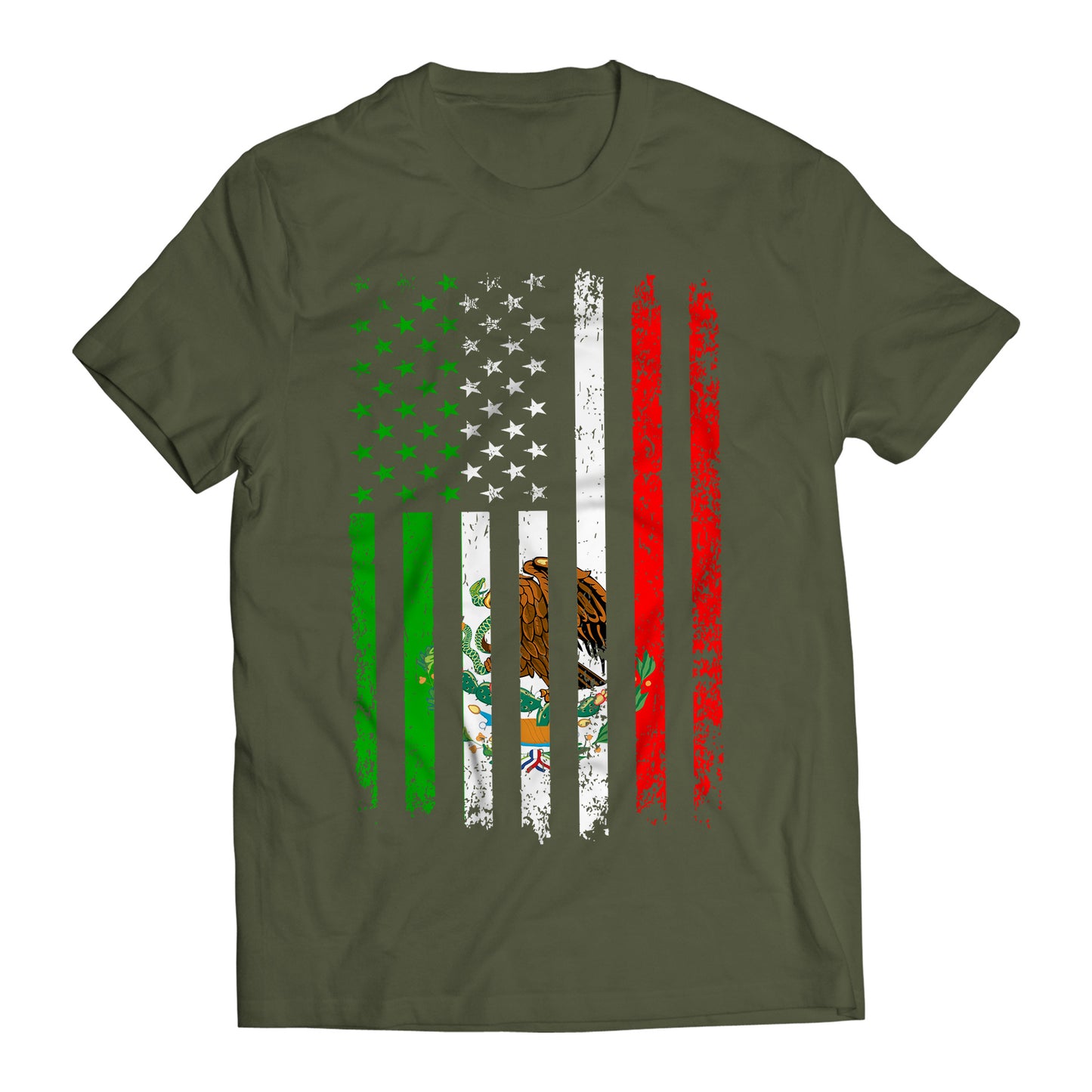 Mexican American Patriotic Vertical Flag Men's Graphic T-Shirt
