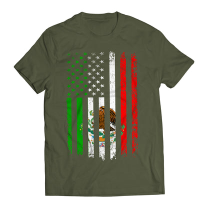 Mexican American Patriotic Vertical Flag Men's Graphic T-Shirt