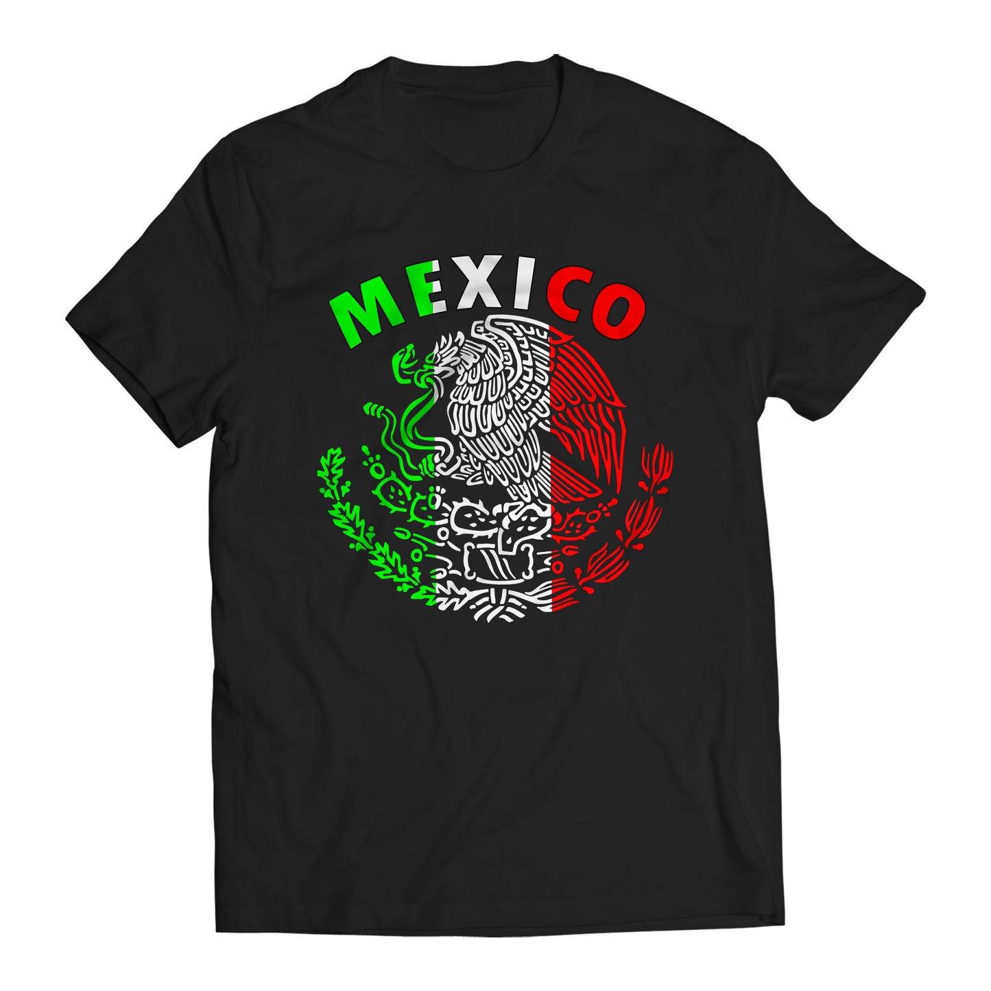 Mexico Mexican Flag Patriotic Short Sleeve T-Shirt- Playera Patriota De Mexico