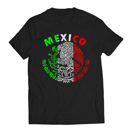 Mexico Mexican Flag Patriotic Short Sleeve T-Shirt- Playera Patriota De Mexico