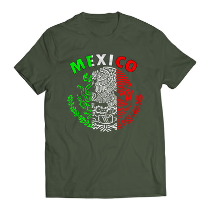 Mexico Mexican Flag Patriotic Short Sleeve T-Shirt- Playera Patriota De Mexico