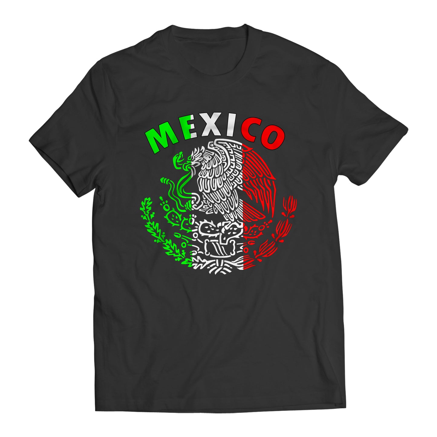 Mexico Mexican Flag Patriotic Short Sleeve T-Shirt- Playera Patriota De Mexico