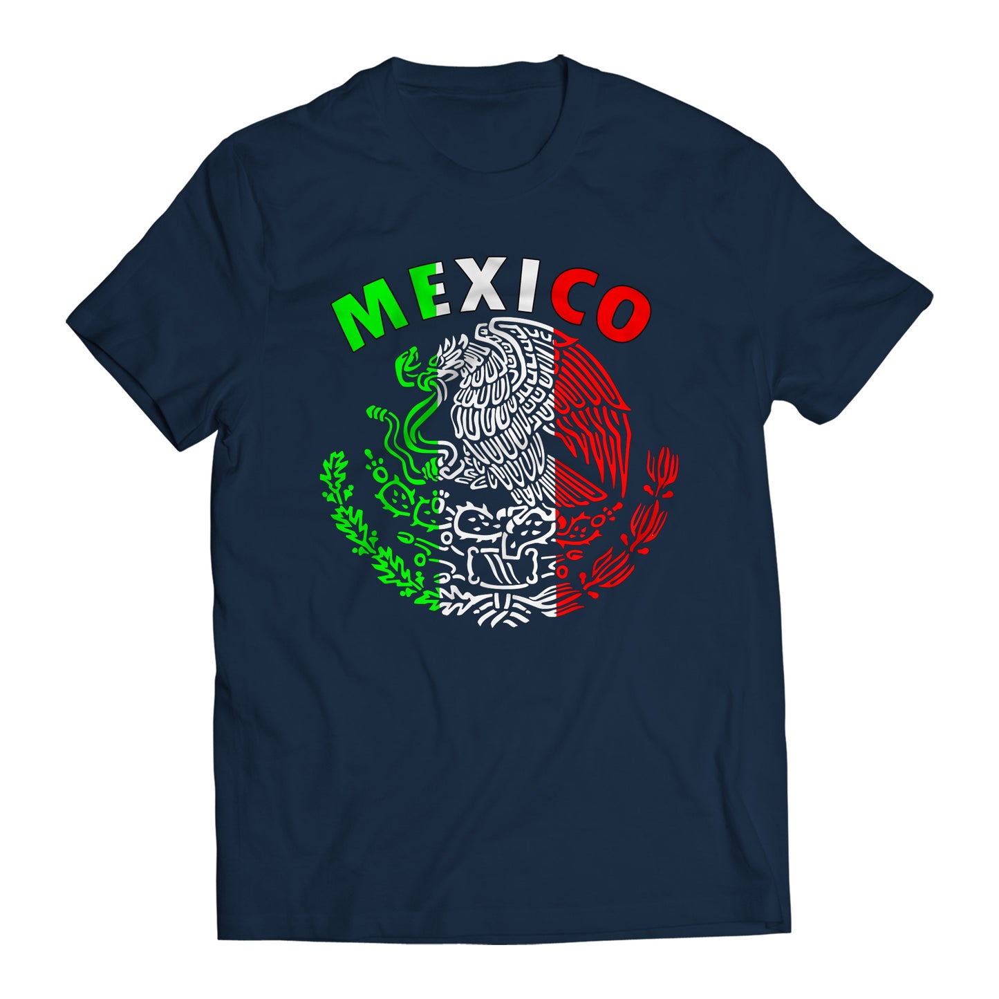 Mexico Mexican Flag Patriotic Short Sleeve T-Shirt- Playera Patriota De Mexico