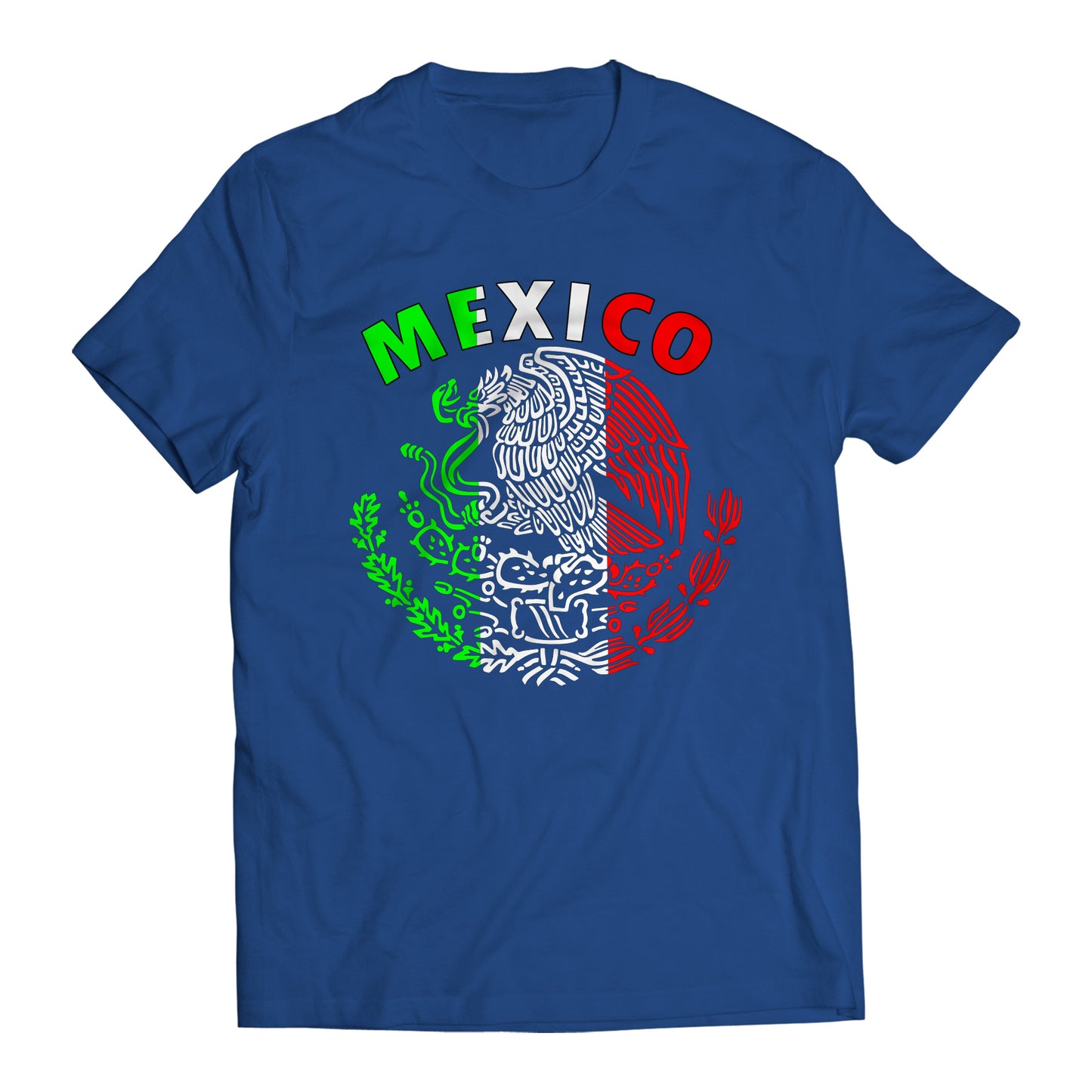 Mexico Mexican Flag Patriotic Short Sleeve T-Shirt- Playera Patriota De Mexico