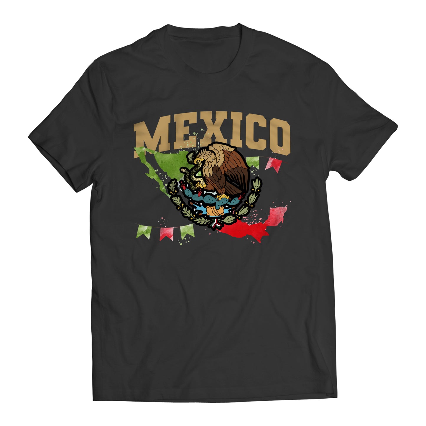 Mexican Flag Celebration Short Sleeve T-Shirt- Playera De Mexico