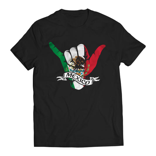 Mexico Shaka Hand Short Sleeve T-Shirt- Playera De Mexico
