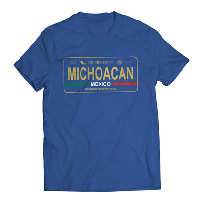 Michoacan Mexico License Plate T-Shirt - Playera con Placa de Carro Men's Graphic T-Shirt