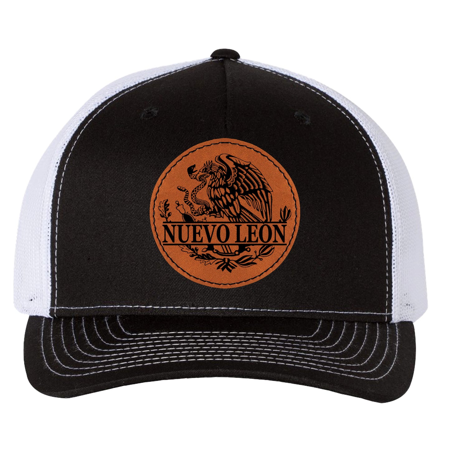 Nuevo León Mexico Eagle Leather Patch Style Hat Trucker Hat Baseball Cap Mexican Hat