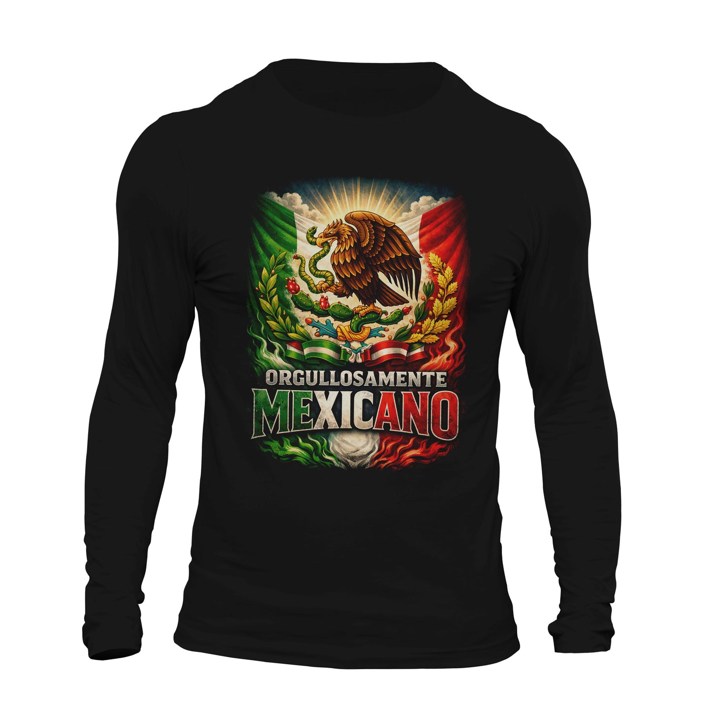 Orgullosamente Mexicano Mexican Flag Long Sleeve Men's T-Shirt