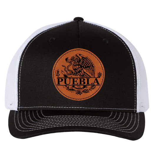 Puebla Mexico Eagle Leather Patch Hat Trucker Hat Baseball Cap