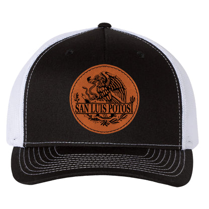 San Luis Potosí Mexico Eagle Leather Patch Hat Trucker Hat Baseball Cap