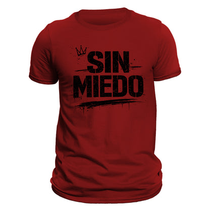 Sin Miedo T-Shirt – Fearless Spanish Graphic Tee, Mens Streetwear Shirt, Bold Typography Black Tee, Latin Pride Apparel, No Fear Shirt
