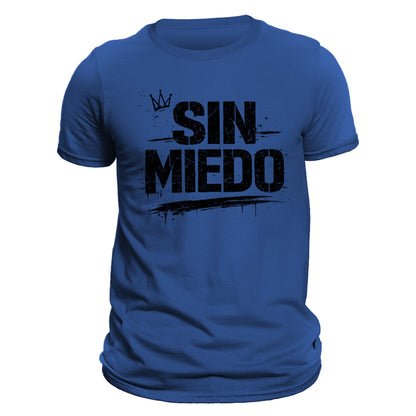 Sin Miedo T-Shirt – Fearless Spanish Graphic Tee, Mens Streetwear Shirt, Bold Typography Black Tee, Latin Pride Apparel, No Fear Shirt