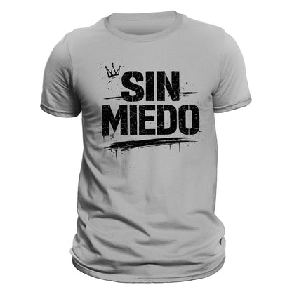 Sin Miedo T-Shirt – Fearless Spanish Graphic Tee, Mens Streetwear Shirt, Bold Typography Black Tee, Latin Pride Apparel, No Fear Shirt