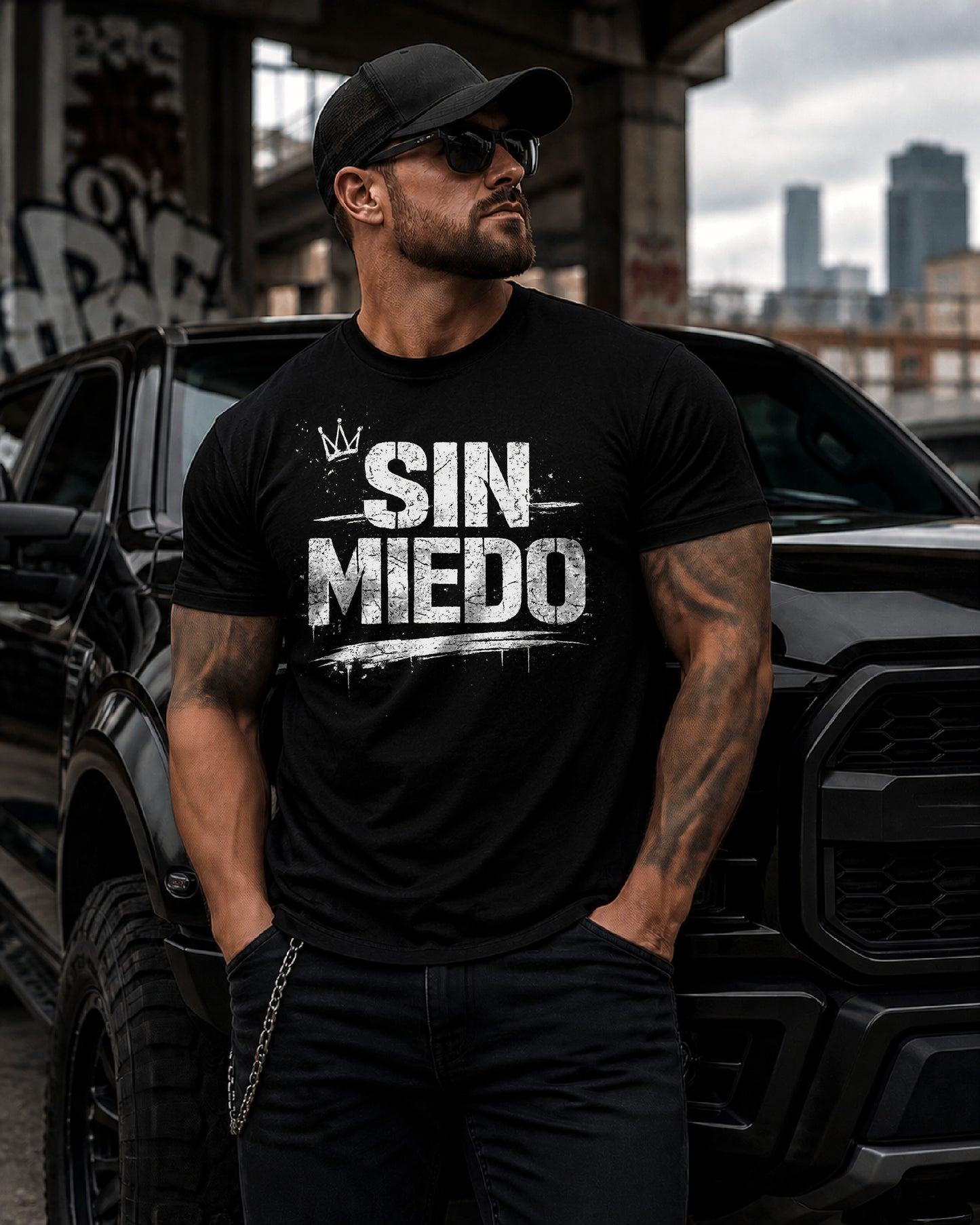 Sin Miedo T-Shirt – Fearless Spanish Graphic Tee, Mens Streetwear Shirt, Bold Typography Black Tee, Latin Pride Apparel, No Fear Shirt
