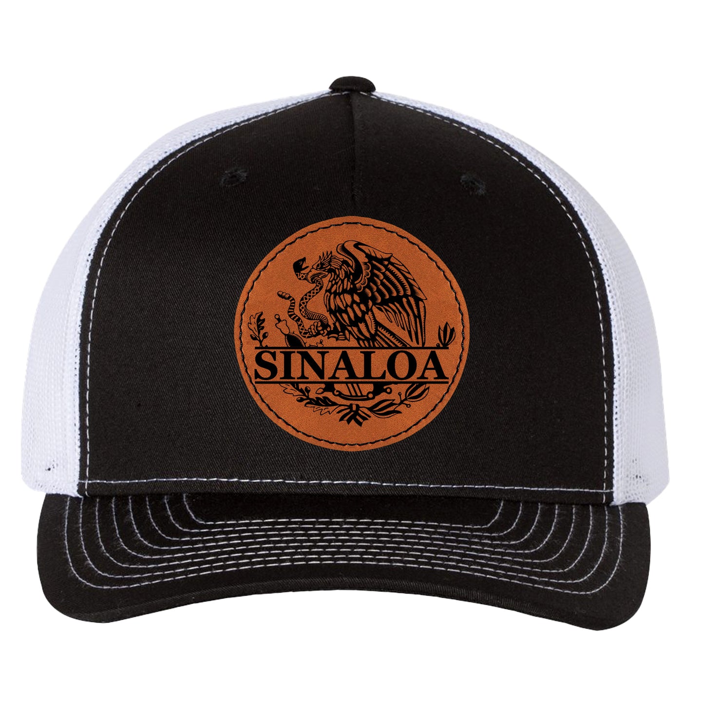 Sinaloa Mexico Eagle Leather Patch Hat Trucker Hat Baseball Cap