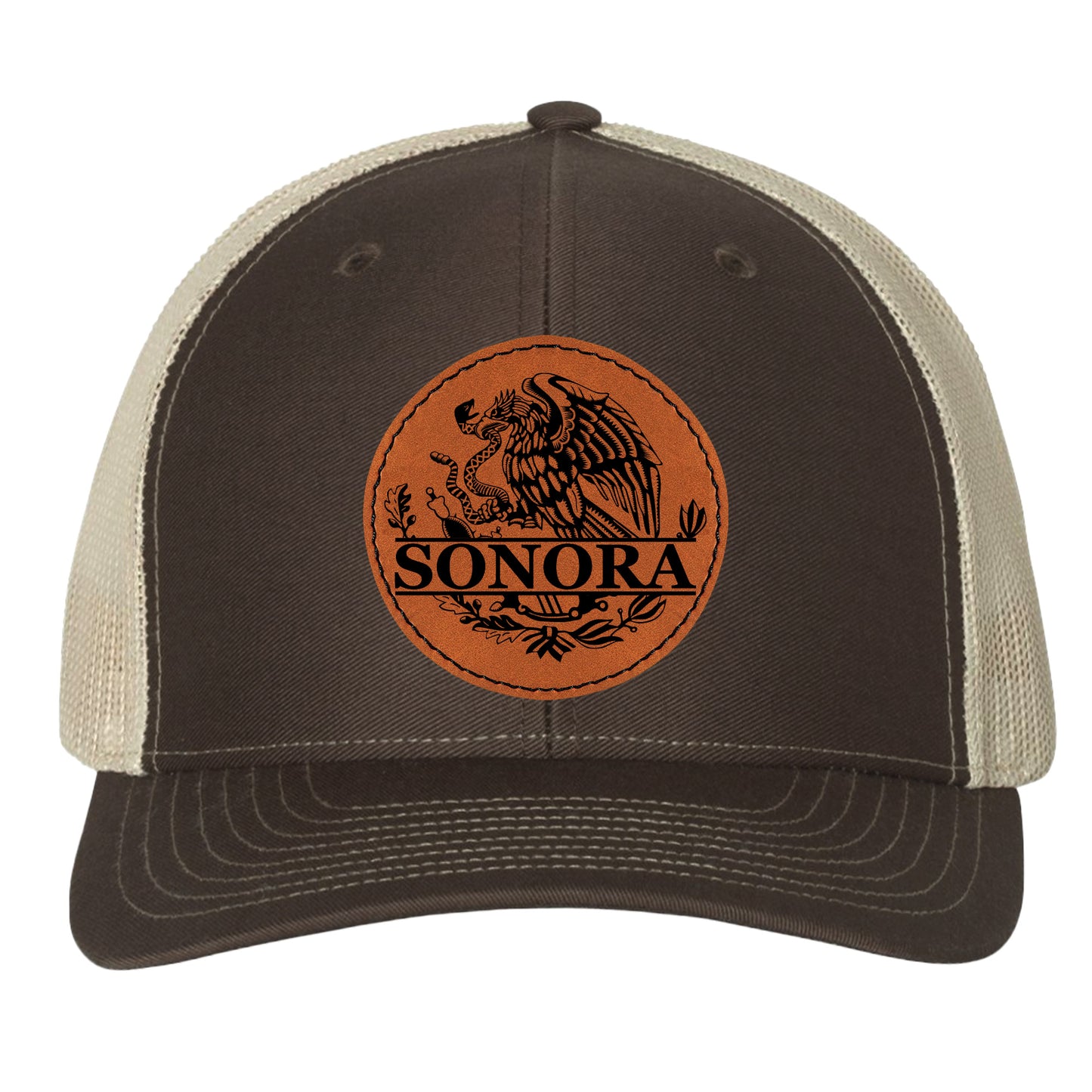 Sonora Mexico Eagle Leather Patch Hat Trucker Hat Baseball Cap