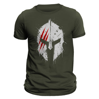 Spartan Helmet T-Shirt for Men | Warrior Graphic Tee | Gym Fitness Shirt | Strength Mindset Shirt | Tactical Style Tee