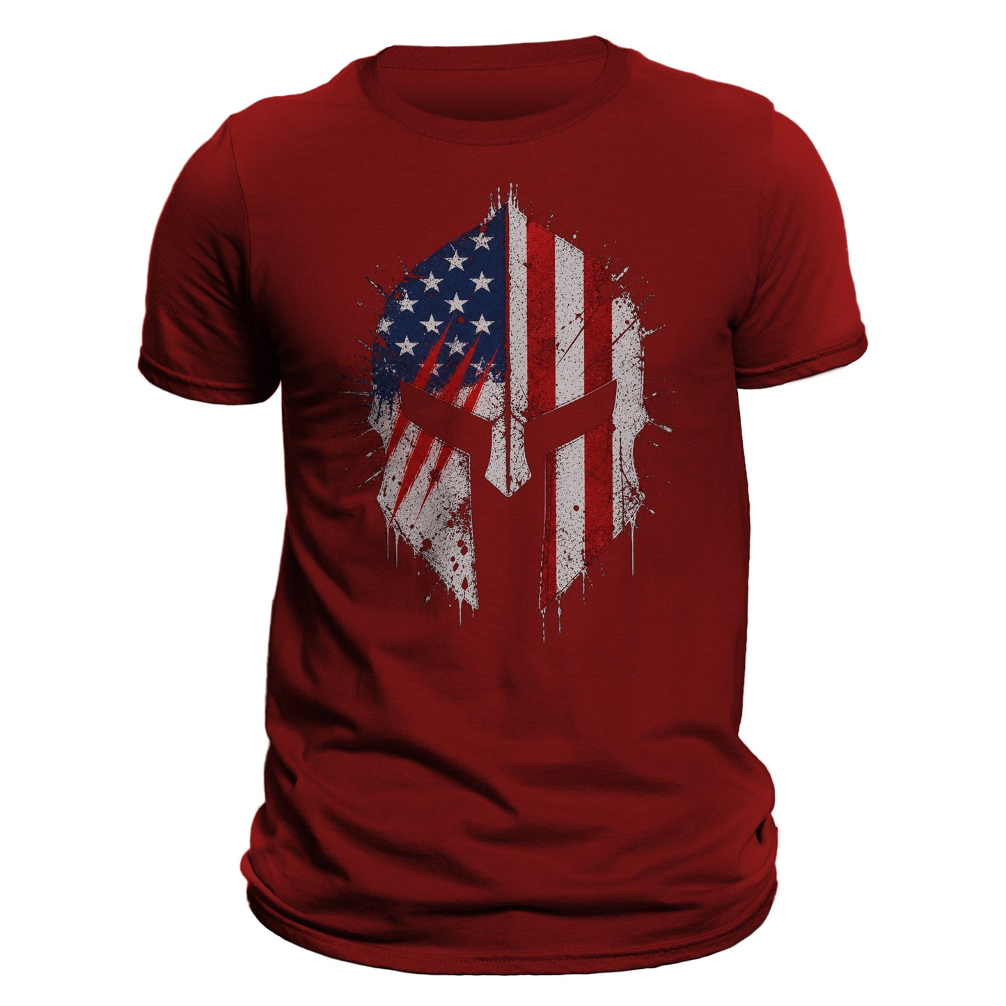 Spartan Helmet T-Shirt American Flag Patriotic Shirt for Men | Warrior Graphic Tee | Gym Fitness Military Style USA Shirt
