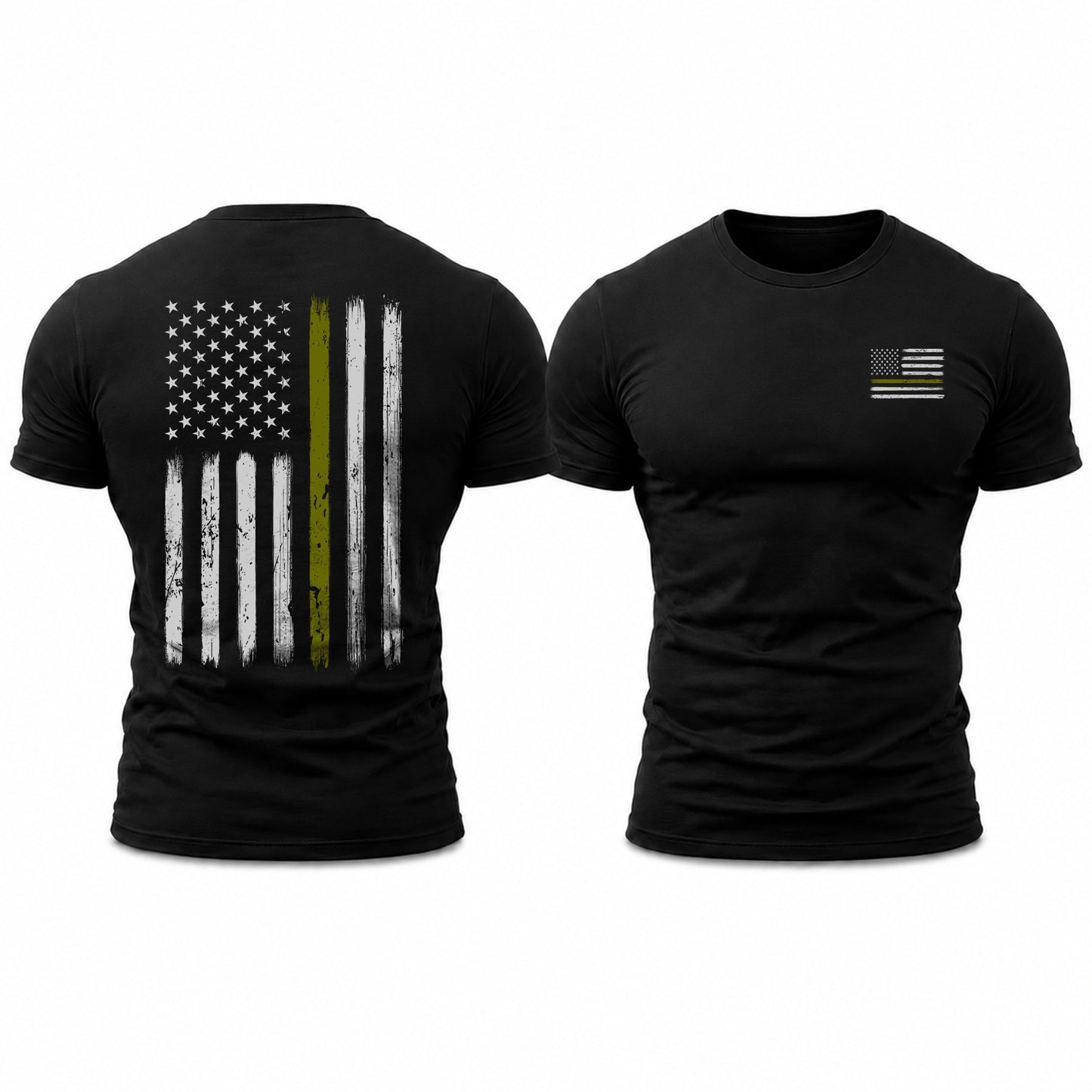 Thin Green Line American Flag T-Shirt, Military Veteran Shirt, Patriotic Army Support Tee, Front & Back Print
