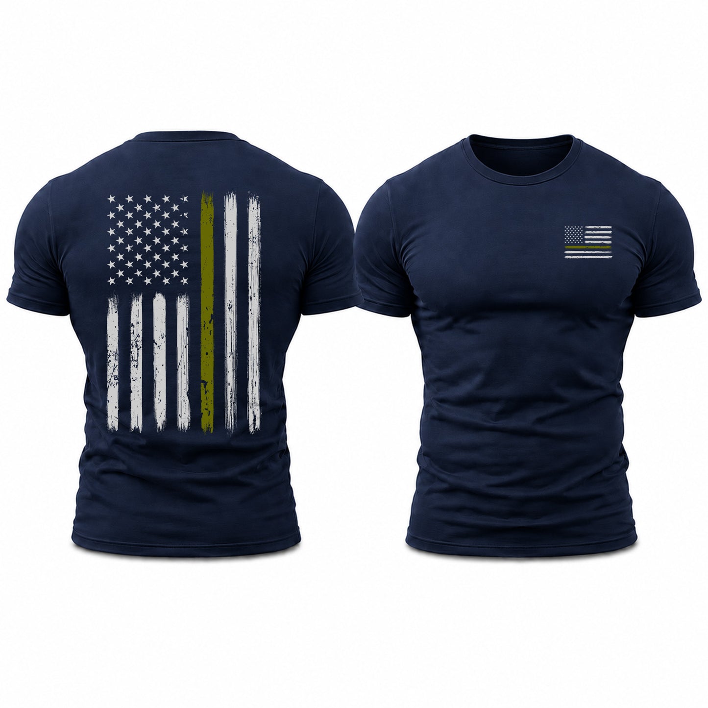 Thin Green Line American Flag T-Shirt, Military Veteran Shirt, Patriotic Army Support Tee, Front & Back Print