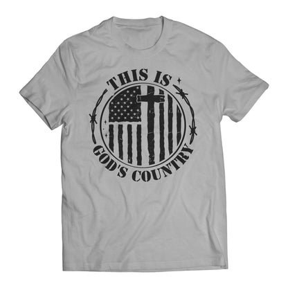 This is God's Country Patriotic Religious Christian Men's Graphic T-Shirt
