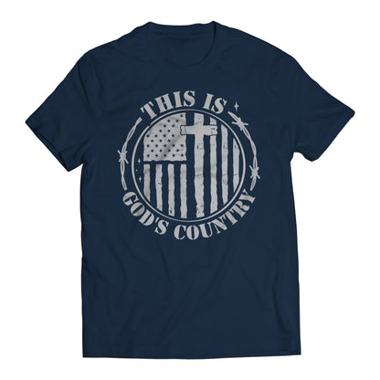 This is God's Country Patriotic Religious Christian Men's Graphic T-Shirt