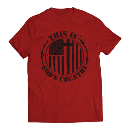This is God's Country Patriotic Religious Christian Men's Graphic T-Shirt