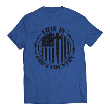 This is God's Country Patriotic Religious Christian Men's Graphic T-Shirt