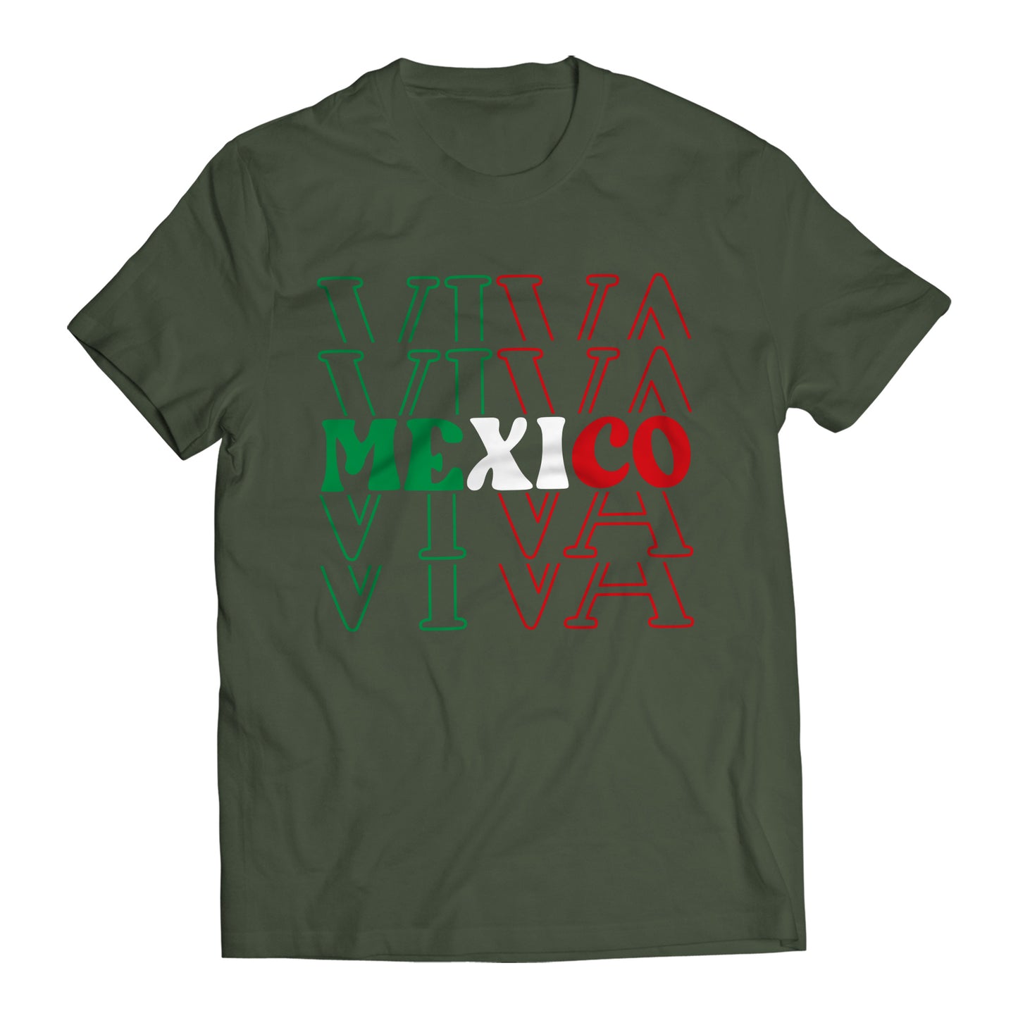 Viva Mexico Mexican Patriot Short Sleeve T-Shirt- Playera Patriota De Mexico
