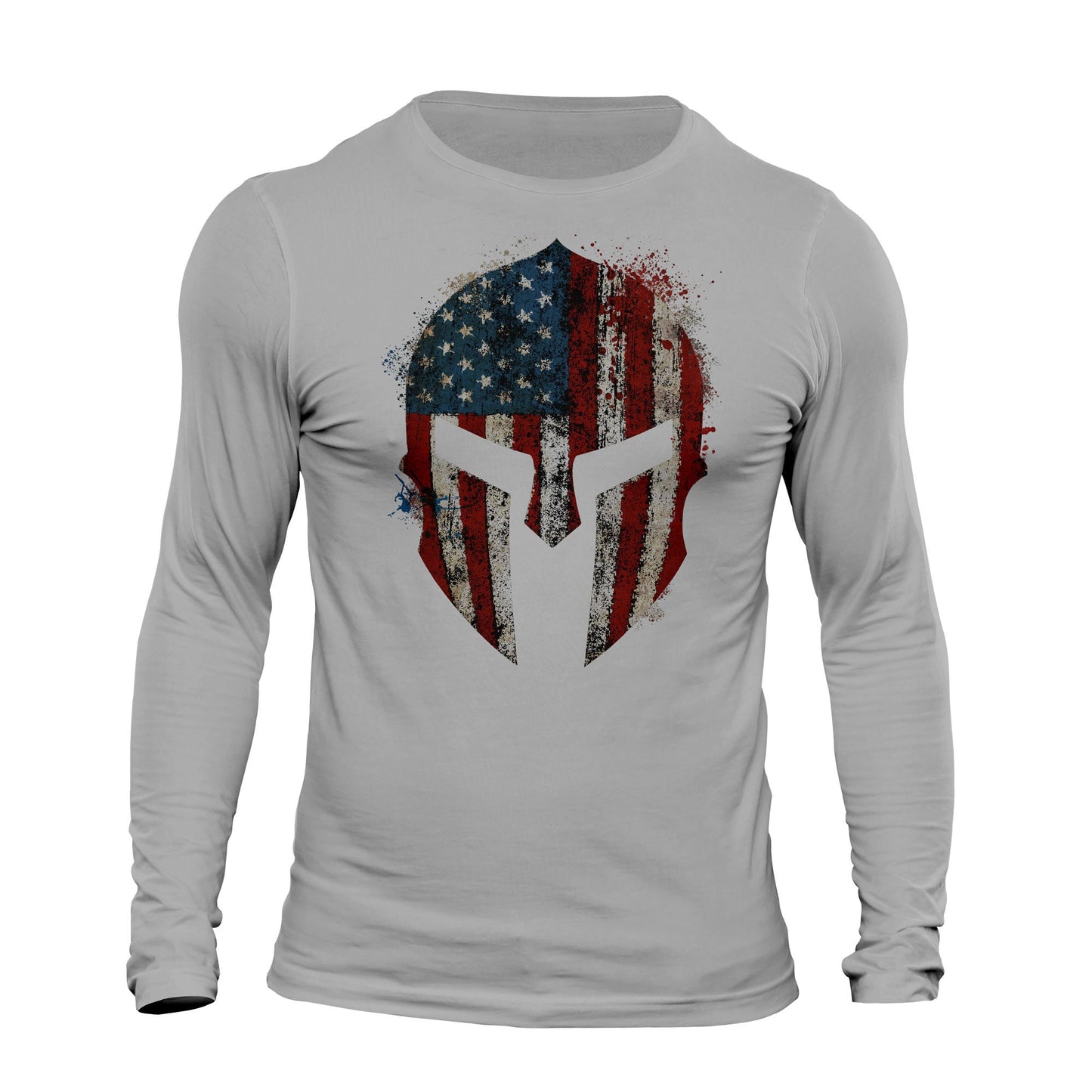 American Spartan Patriotic USA Flag Men's Long Sleeve T-Shirt