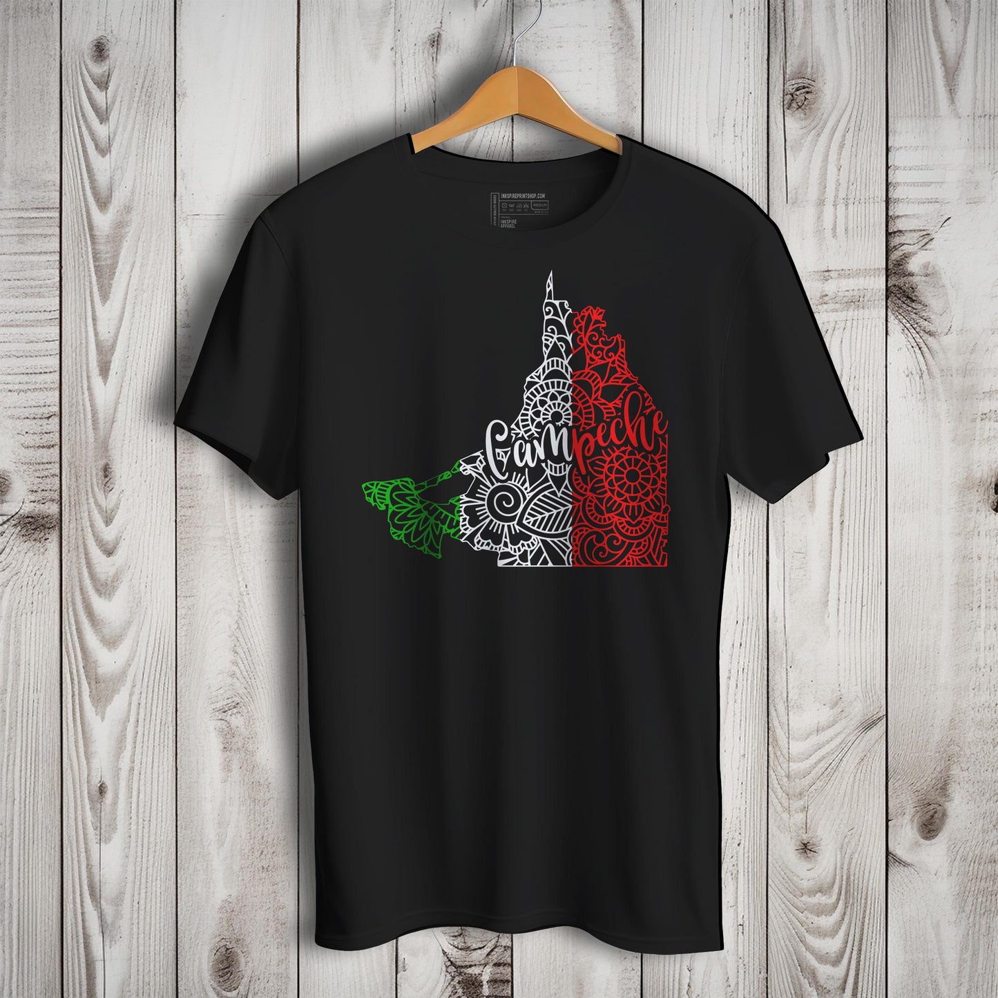 Campeche Mexico Patriotic Mexican Short Sleeve T-Shirt- Playera Patriota De Mexico