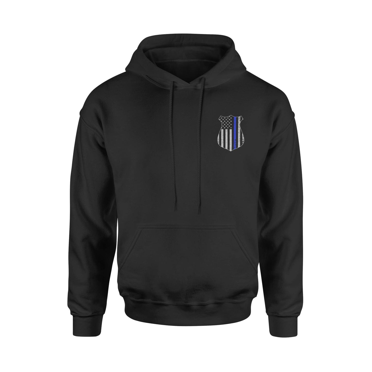 Thin Blue Line Flag Police Badge Shield Hoodie Sweatshirt