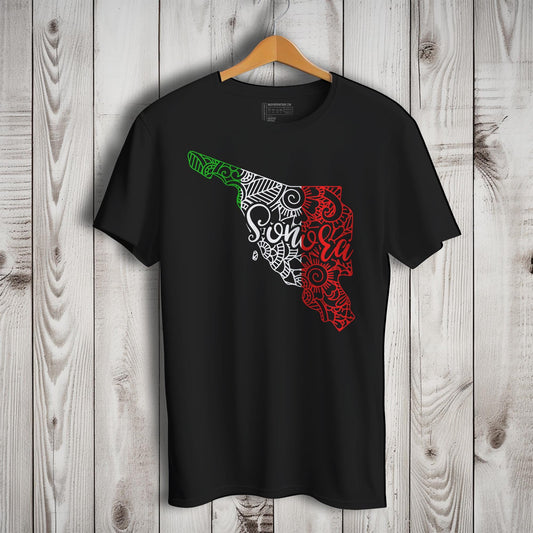 Sonora Mexico Patriotic Mexican Short Sleeve T-Shirt- Playera Patriota De Mexico