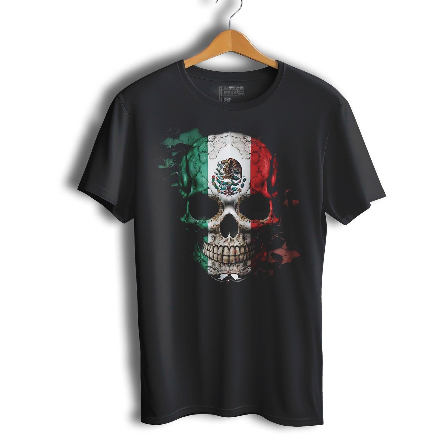 Mexican Flag Skull 2.0 Short Sleeve T-Shirt- Playera De Mexico