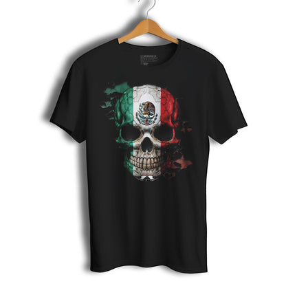 Mexican Flag Skull 2.0 Short Sleeve T-Shirt- Playera De Mexico