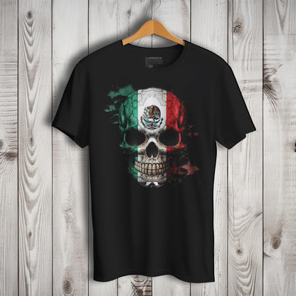 Mexican Flag Skull 2.0 Short Sleeve T-Shirt- Playera De Mexico